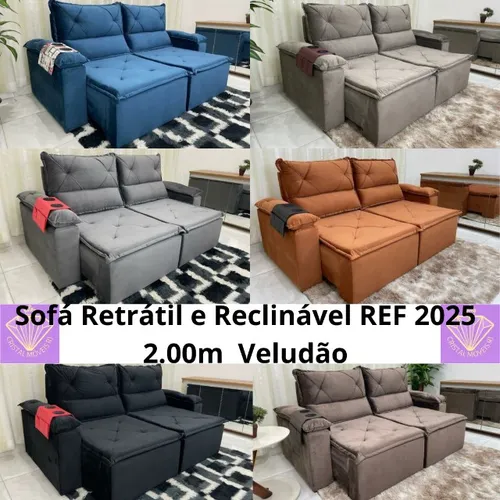 Sofá Retrátil e Reclinável 2025 PD,LD