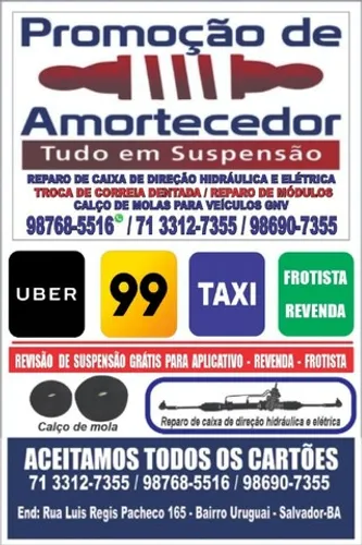 Promoção de amortecedores " todos os carros nacionais ou importados "