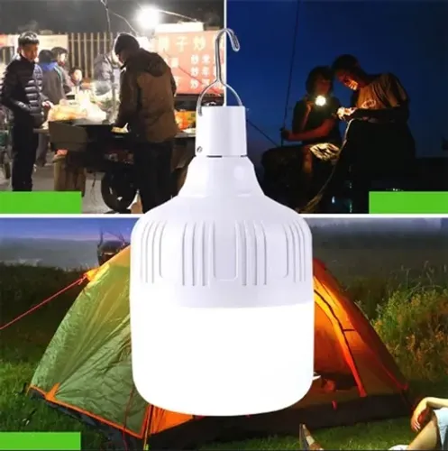 Lâmpada De Led Portátil Recarregável Ideal p/ Camping Pesca Feiras Ambulantes Noturnos 38W