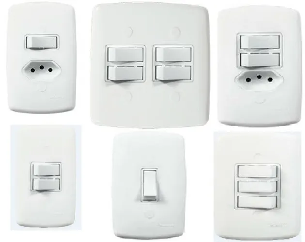 Conjunto Interruptor Simples, Duplo, Triplo e Quadruplo (Normal ou 3way/3vias/paralelo)