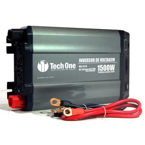 Inversor Tech One 1500w De Potência 12v Para 220v Com Usb