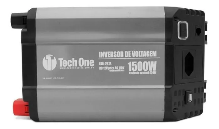 Inversor Tech One 1500w De Potência 12v Para 110v Com Usb 13 opiniões