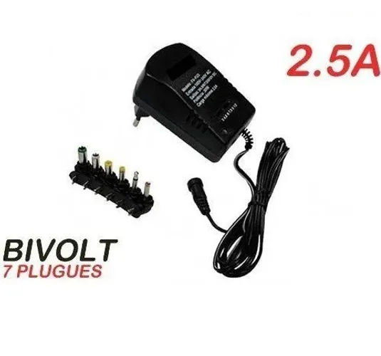 Fonte Universal Para Telefone sem fio 3v 4.5v 6v 7.5v 9v 12v 3a 30w 7 Plug Bivolt