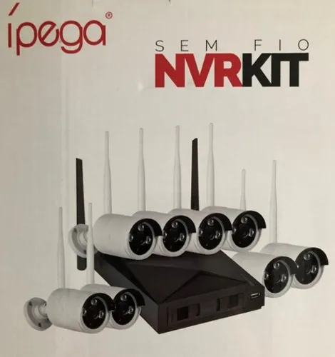 Kit Nvr 8 Canais e 8 Câmeras Ip 1.3mp Wireless Wifi Sem Fio 720p Novo na Caixa
