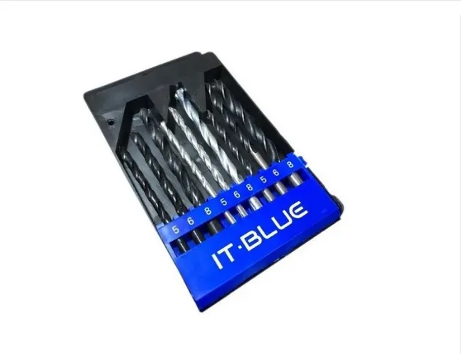 Kit Jogo Brocas Aço Reforçado 9 Peças Madeira Metal Concreto