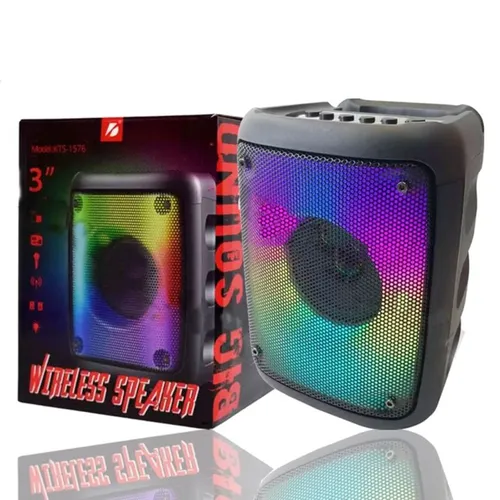 Caixa de Som Portátil Bluetooth de Alto Falante 3 Usb Fm KTS-1576