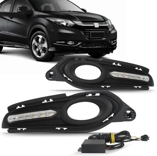 Farol drl Honda Hrv em led com seta integrada