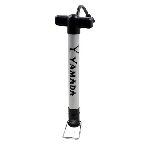 Bomba de Ar de pé para Bikes Yamada Válvula Schrader Bico Grosso com Mangueira 45psi 7745