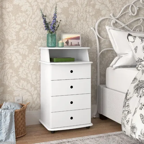 Mesa de Cabeceira Luxo 2 Branco  Frete Grátis - Até 12x