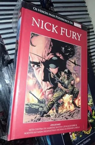 Nick Fury Salvat capa vermelha, lacrada.