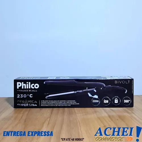 Prancha Ceramic Philco Preto - Novo