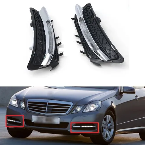 Par Grade com Farol de Milha Led Mercedes Benz Classe E E250 E350 2010 2011 2012 2013