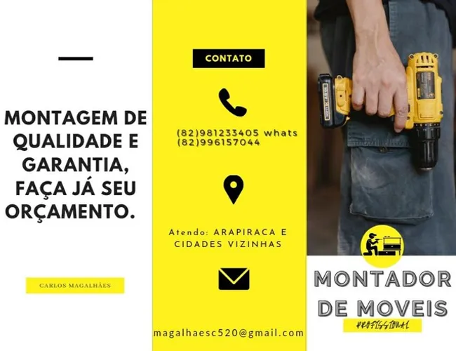 Montador de móveis Arapiraca e cidades vizinhas, preço e qualidadee