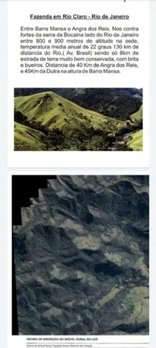 Fazenda com 217,54 alqueires (4.84) mineiros. Lídice RJ