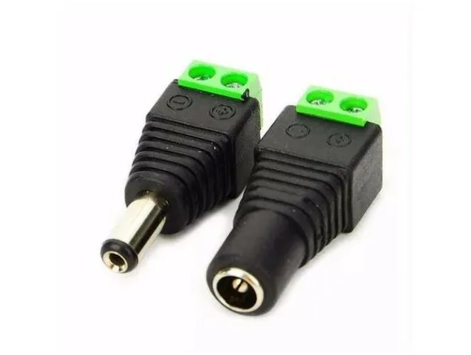 Conector Plug P4 Macho Cftv kit Macho e Femea   Adaptador Alimentação Bnc COD-CP43  