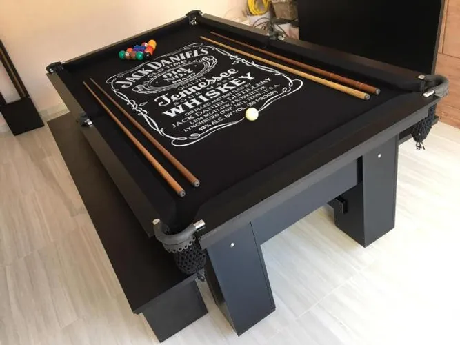 Mesa de Sinuca 2,30 x 1,30 4 Pés Tecido Preto Cor Preta Modelo CJD1092