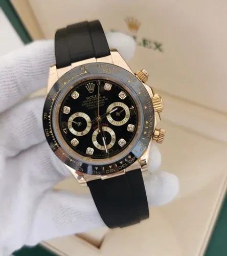 Relógio Rolex Daytona Cravejado Gold OysterFlex Novo