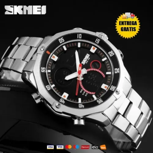 Relógio Masculino Skmei Esportivo Prata Original