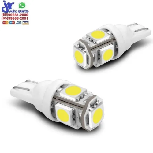 Par  Pingo LED T10 W5W 5 LEDs 5000K 5W 12V Aplicação