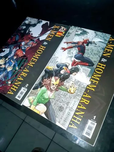 X Men e Homem Aranha minissérie em 2 edições. Hq quadrinhos revista