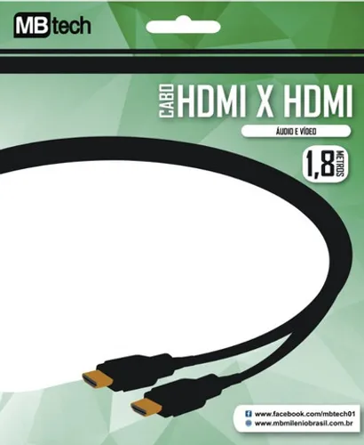 Cabo Hdmi Com Filtro 2.0 4k Ultra Hd Premium 1.8 Metro MB Tech MB51188 