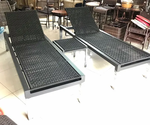 Conjunto Espreguiçadeiras e Mesinha Corda Náutica