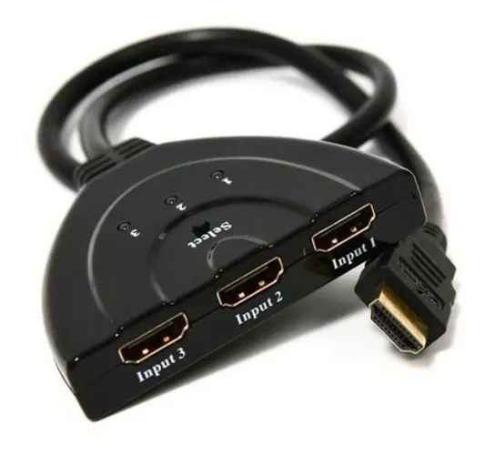 Switch Divisor Hdmi 1x3 Com Rabicho Hdmi Macho 45cm