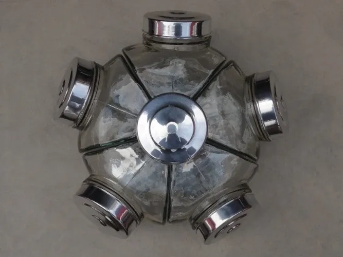 Baleiro Giratório de Vidro Gigante 1 Andar Decorativo Antigo