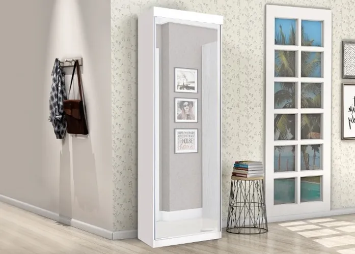 Sapateira Thor 1 Porta c/ Espelho Branco Frete Grátis Até 12x