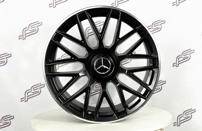 Jogo De Rodas Mercedes Amg S63 Preto Borda Diamantada 5x112 - 19x8,5 e 19x9,5