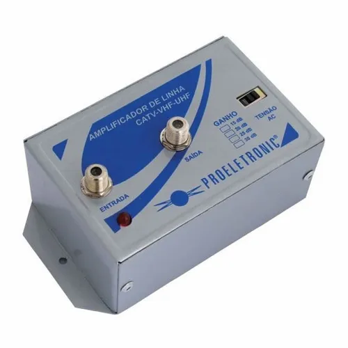 Amplificador de Linha Proeletronic 30db Para TV Digital Hdtv UHF / VHF / CATV