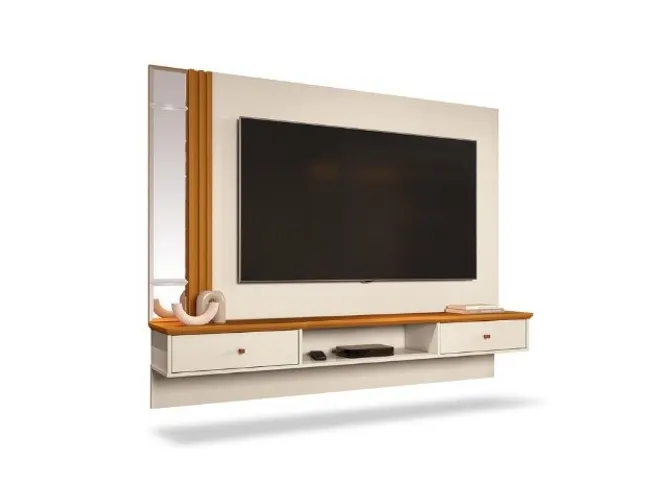 Painel Arezzo 55? Off white/Cedro Até 12x - Frete Grátis