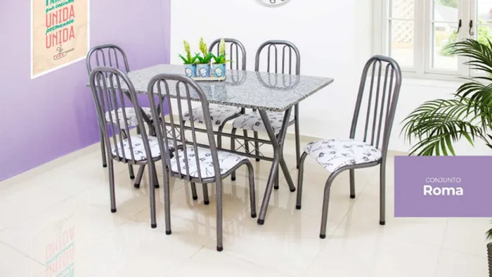 Novo conjunto Mesa Sergipe de 6 cadeiras ( granito ) = Frete grátis!!!
