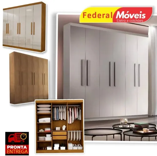 Guarda Roupas Casal 6 Portas Espanha - Fazemos entrega - Temos crediario