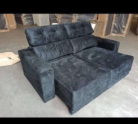 SOFA RETRATIL RECLINÁVEL CORES TECIDO SUEDE