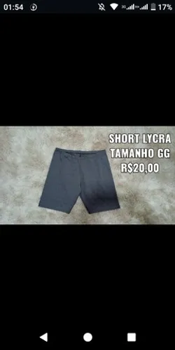 Short Lycra tamanho GG