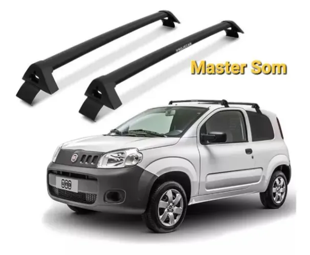 Rack Teto Bagageiro Fiat Novo Uno Vivace 2p Preto Projecar - Instalado