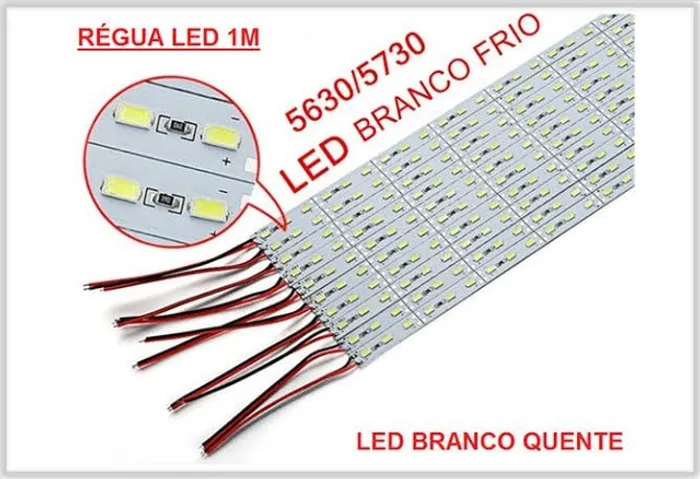 Barra Rígida 1,00m 5730 72 Leds 12v-18w Branco Frio e Branco Quente
