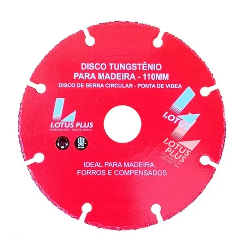 Disco Tungstênio para Madeira Acabamento 4.3/8'' 110mm x 20mm Lotus 3256