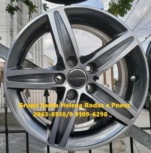 Roda aro 17 scorro S-219 furação 5x100 VW Golf Polo Bora Fox Audi A3 Subaru 10x Sem Juros