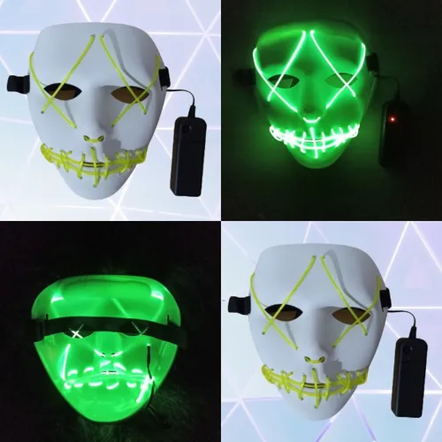 máscaras de led verde - cosplay
