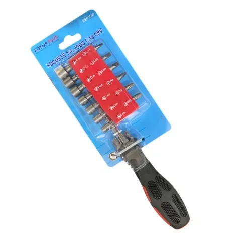 Jogo de Chave Bits e Soquetes 1/4" Crv 19 Peças Lotus 5550