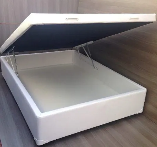 Cama box baú casal em suede ou courino