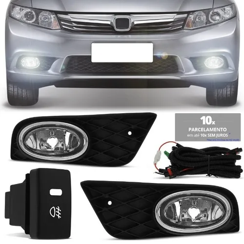 Kit Farol Milha Honda Civic 2012 2013 2014