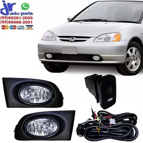Kit Farol de Milha Honda Civic 2001 2002 2003 Auxiliar Neblina