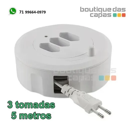 Extensão carretel retratil bivolt safeline sl05-5m 5 metros