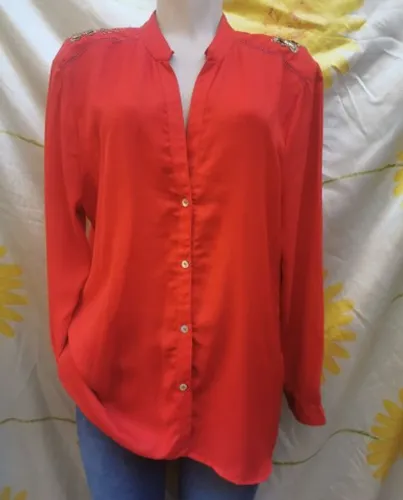 Camisa bordada manga longa tam 48