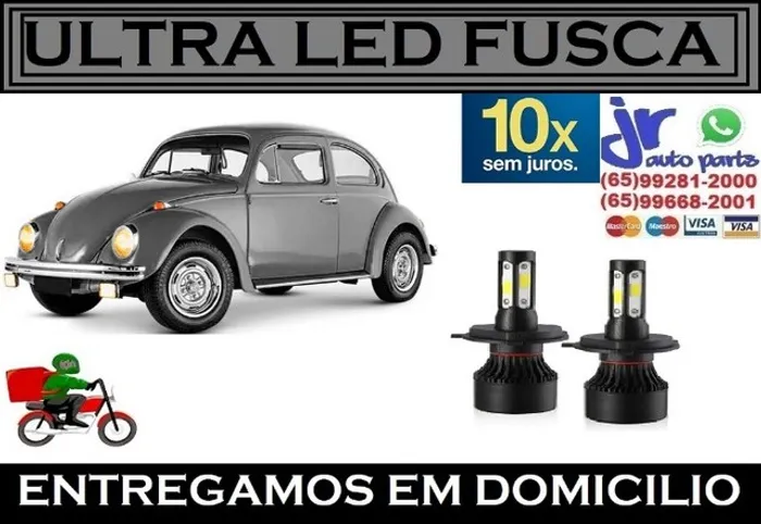 Lampada Ultra LED (Baixa e Alta) VW Fusca 6000K 12V 24V