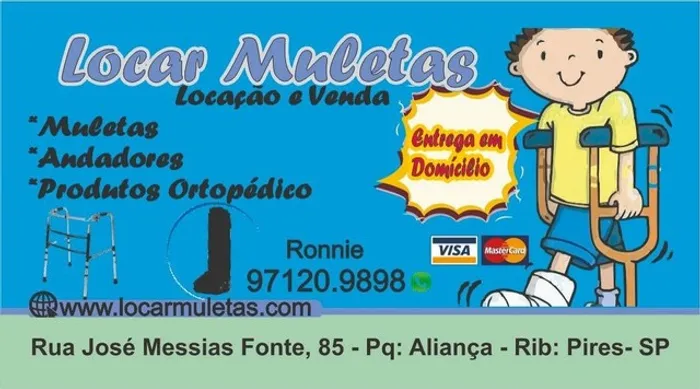 Locação de muletas ,andador , cadeira de rodas e banho