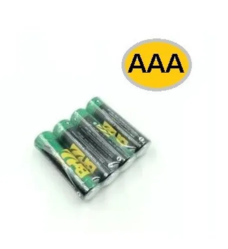 Kit 4 Pilhas Palito AAA 1.5v Zinco- Carbono 3A